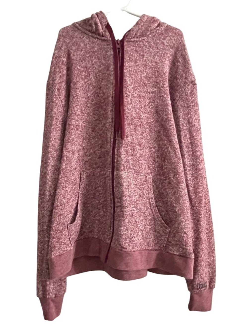 Everlast Sport Marled Mauve Athletic Full-Zip Cozy Hoodie With Pockets Womens XL